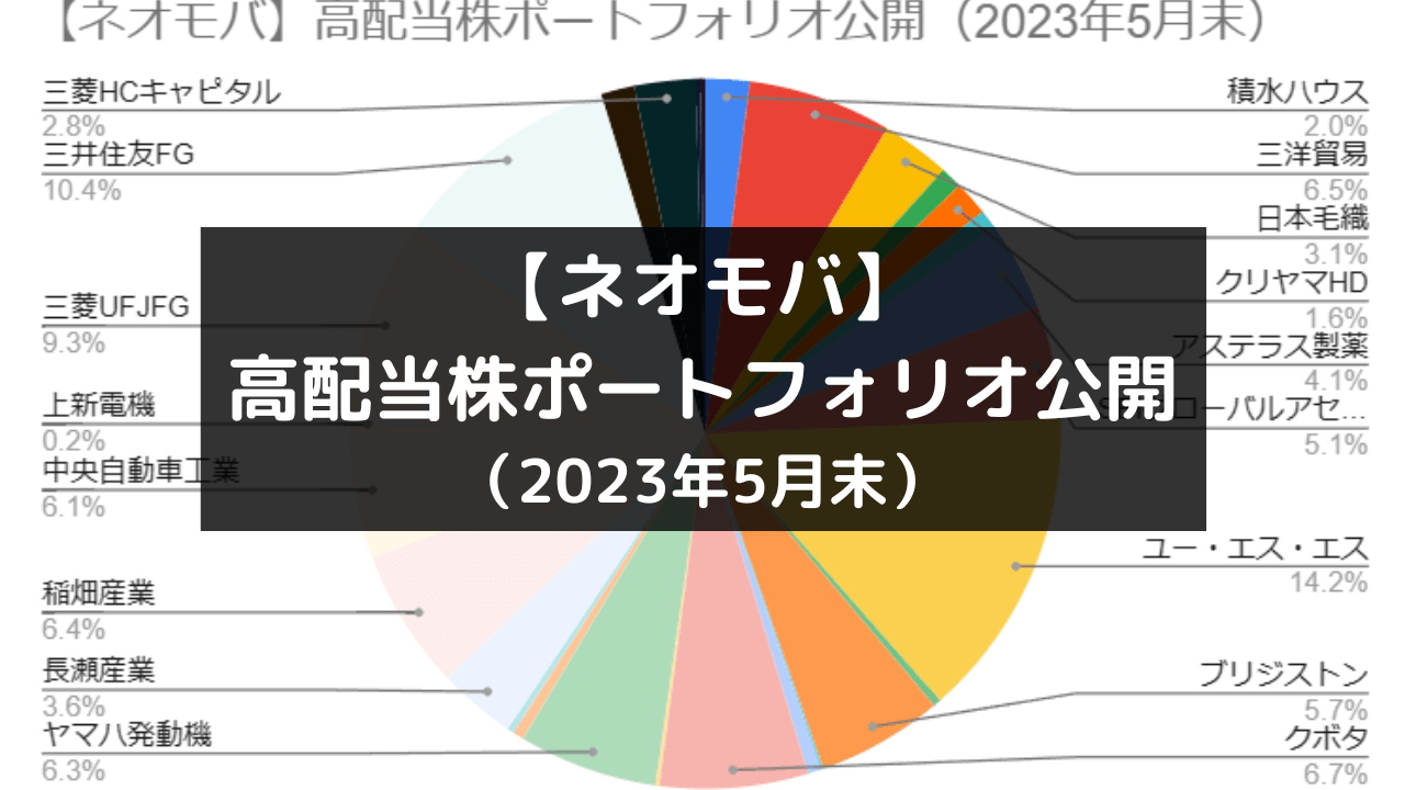 【ネオモバ】高配当株ポートフォリオ公開（2023年5月末）